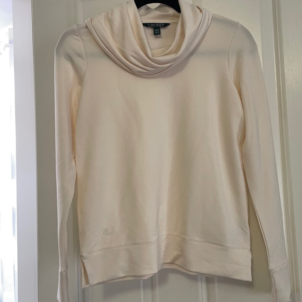 Cream Ralph Lauren Cowl Neck shirt